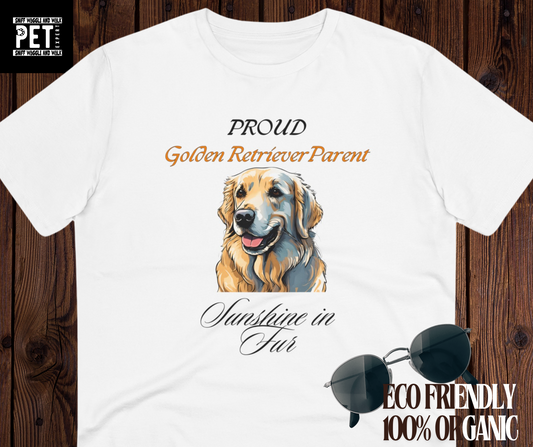 PROUD GOLDEN RETRIEVER PARENT "sunshine in fur" Soft Organic Dog Themed T-shirt - Unisex