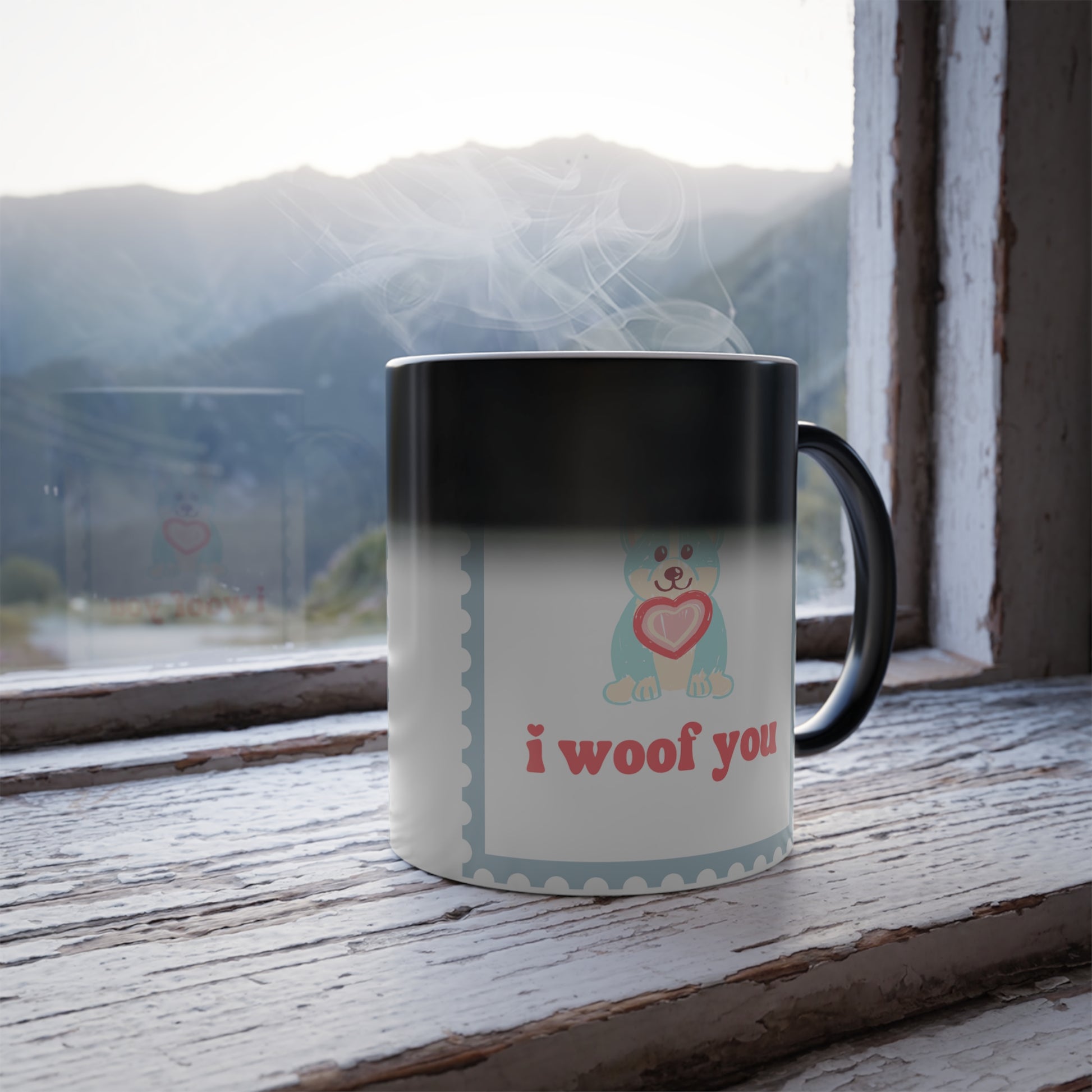 I Woof You, Color Morphing Mug, 11oz - Sniff Waggle And Walk