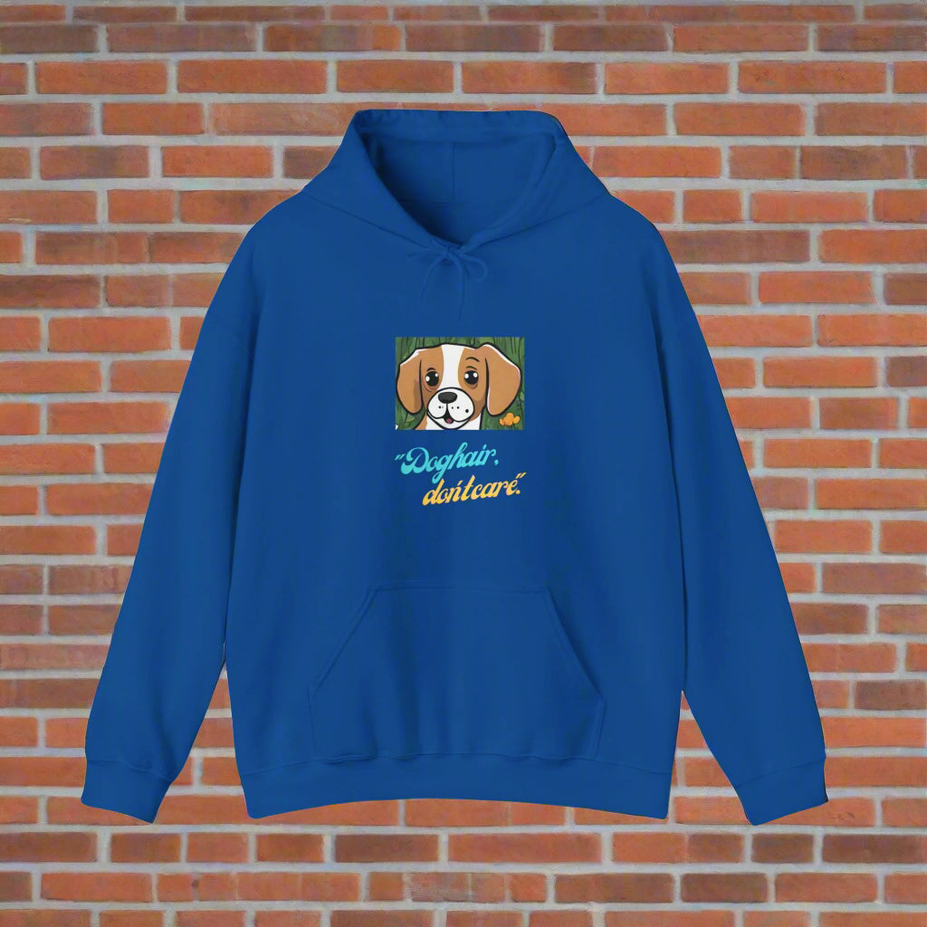 Unisex Heavy Blend™ Dog Hair Dont Care Hooded Sweatshirt - Sniff Waggle And Walk