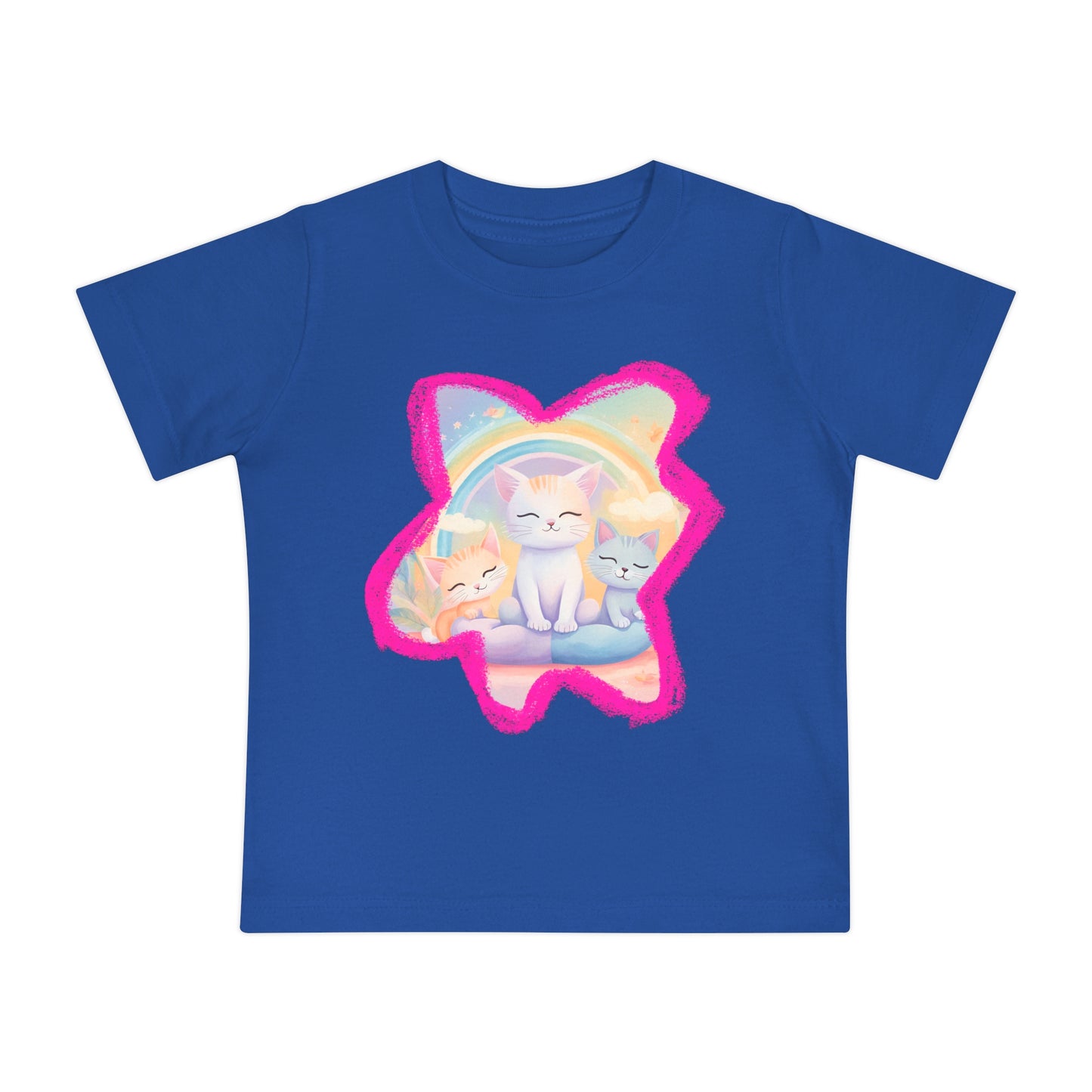 🐱 Adorable Cats & Rainbows Baby T-Shirt – Soft, Stylish & Durable! 🌈-Sniffwaggleandwalk™