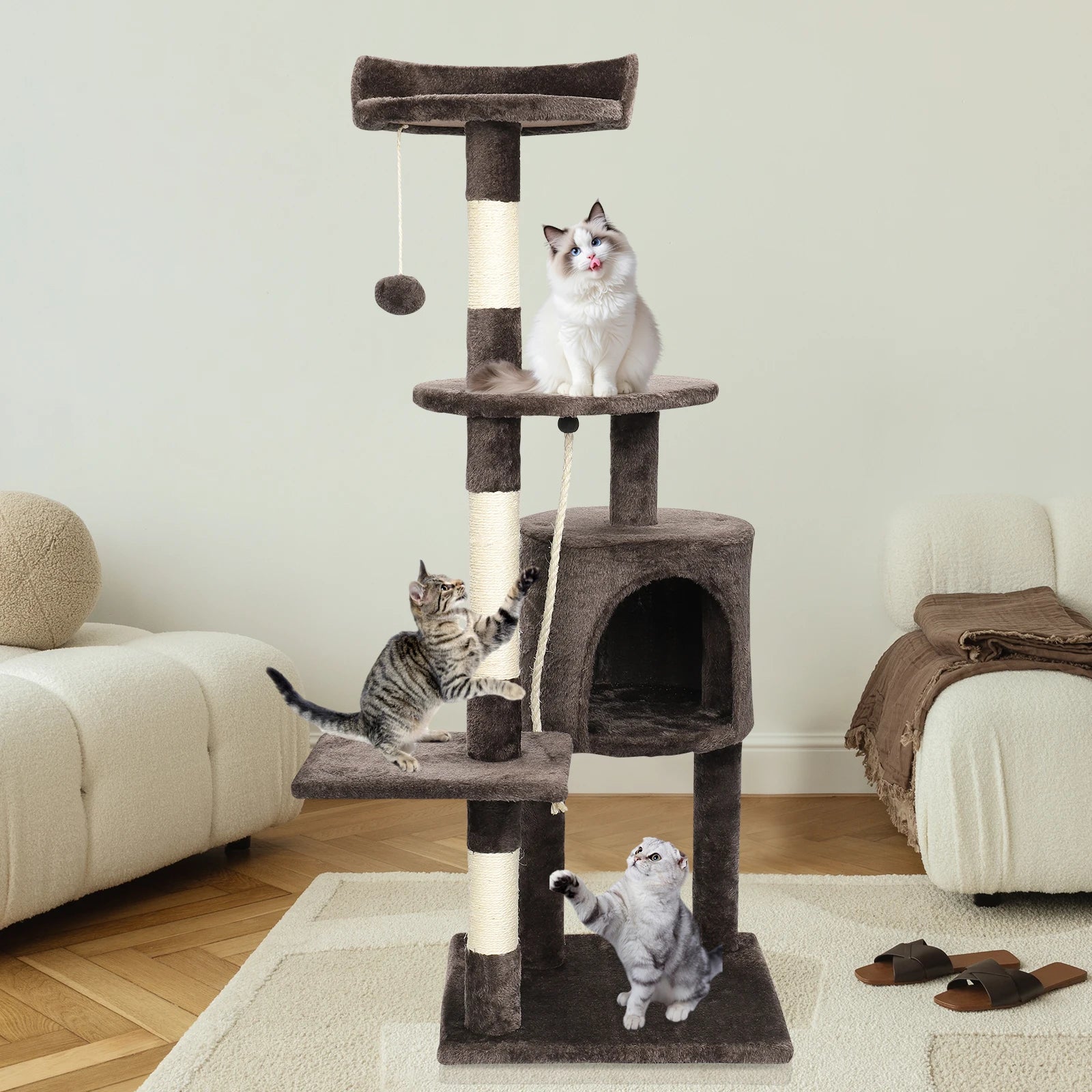 Multi-level cat climbing tree for kittens and cats