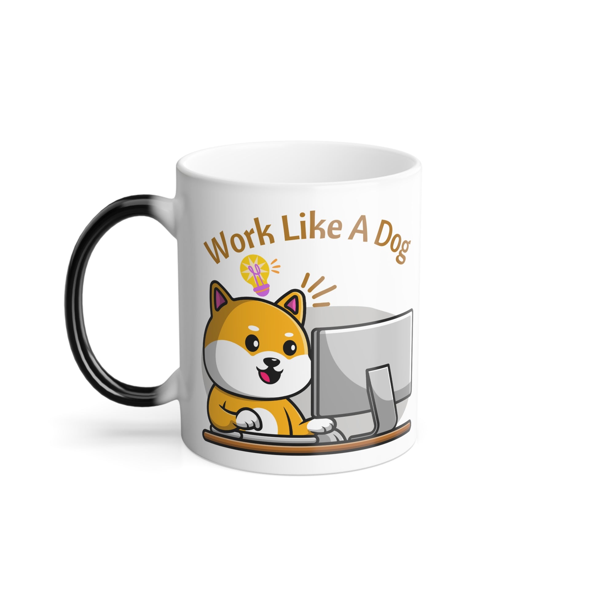 Work Like A Dog, Color Morphing Mug, 11oz - Sniff Waggle And Walk