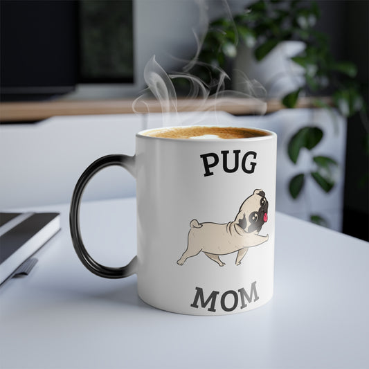 Pug Mum Color Morphing Mug, 11oz - Sniff Waggle And Walk