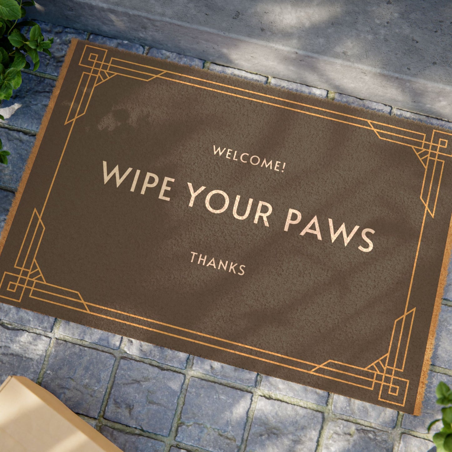 "WIPE YOUR PAWS THANKS" ECO Friendly Doormat