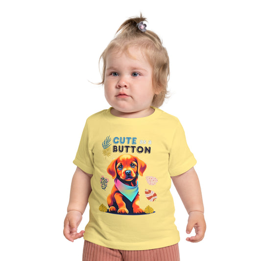 Cute as a Button Baby T-Shirt – Soft, Durable & Ready for Adventure!-Sniffwaggleandwalk™