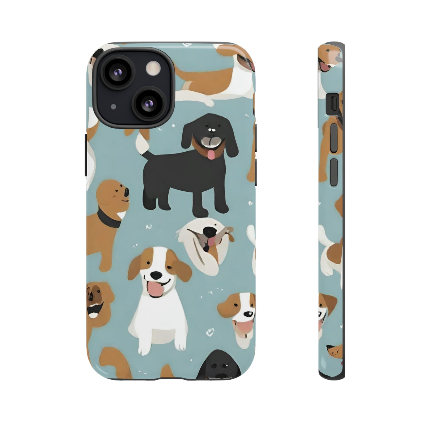 Sniffwagglendwalk™ Multi Dog Design Tough Phone Case. - Sniff Waggle And Walk