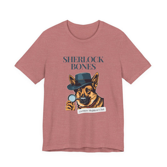 Sherlock Bones Detective Dog T-Shirt — Navy — dog lover gift — SniffWaggleNWalk™