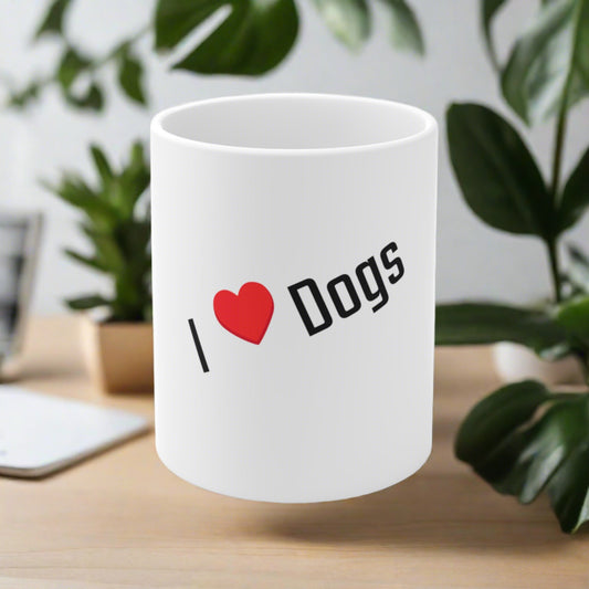 I love Dogs Ceramic Mug 11oz - Sniff Waggle And Walk