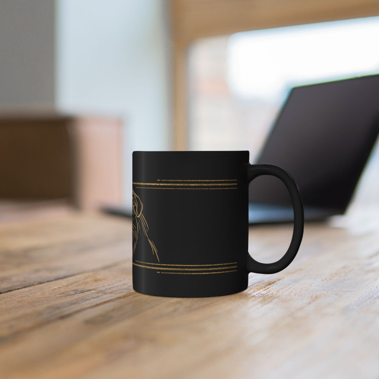 border collie Black Ceramic Mug — Elegant Dog Lover Coffee Cup (11oz, 15oz)
