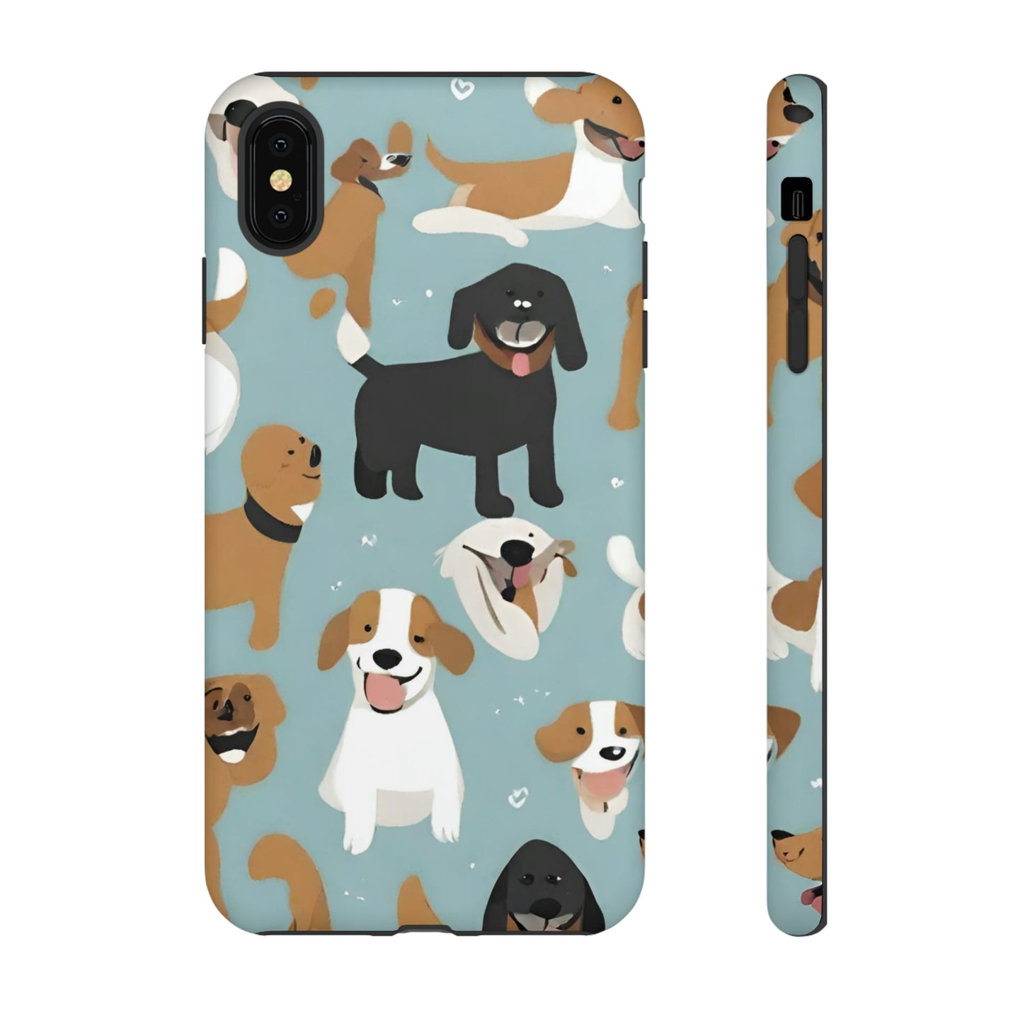 Sniffwagglendwalk™ Multi Dog Design Tough Phone Case. - Sniff Waggle And Walk