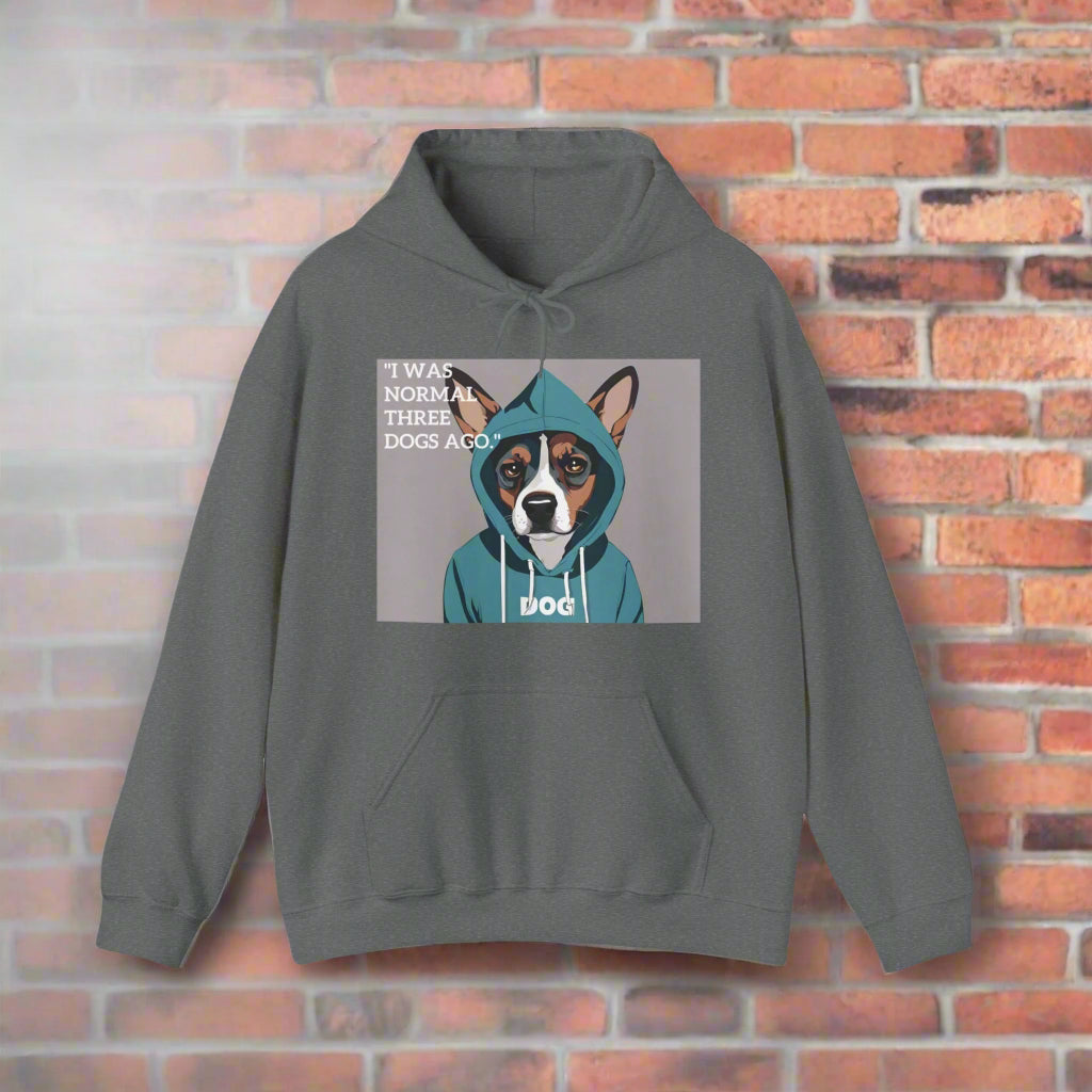 Unisex Heavy Blend™ I was normal three dogs ago Hooded Sweatshirt - Sniff Waggle And Walk