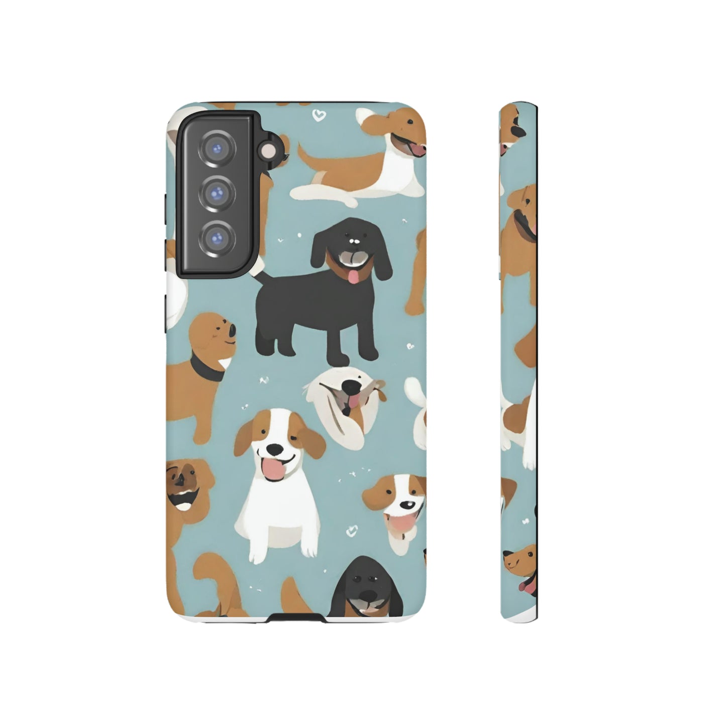 Sniffwagglendwalk™ Multi Dog Design Tough Phone Case. - Sniff Waggle And Walk