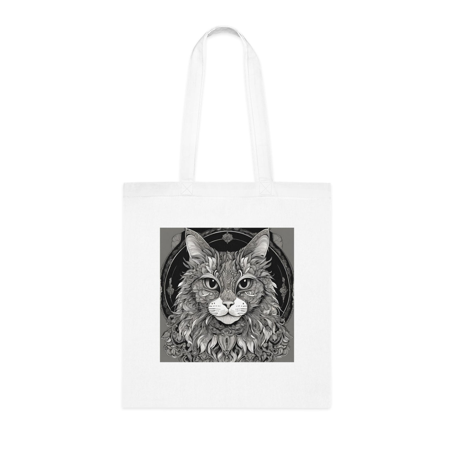 Cat Cotton Tote Bag with Front and Back Design