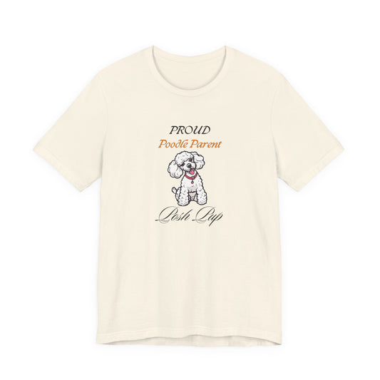 Proud Poodle Parent t-shirt in White, front view