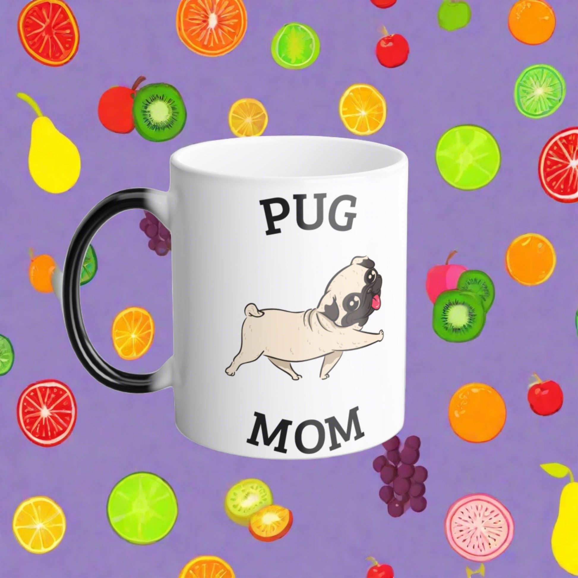 Pug Mum Color Morphing Mug, 11oz - Sniff Waggle And Walk