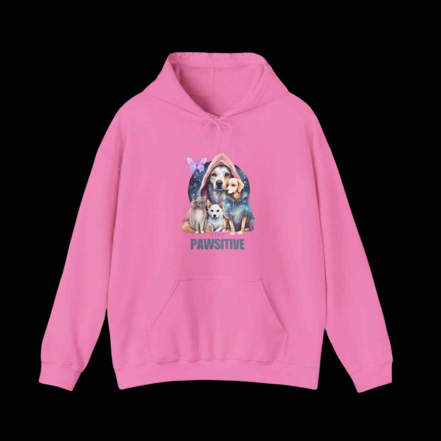 pink stay pawsitive dog lovers hoodie gift premium best