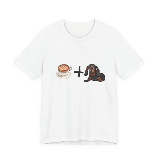 Coffee and Dachshunds T-Shirt — Gold — Sausage Dog owner tee — SniffWaggleNWalk™