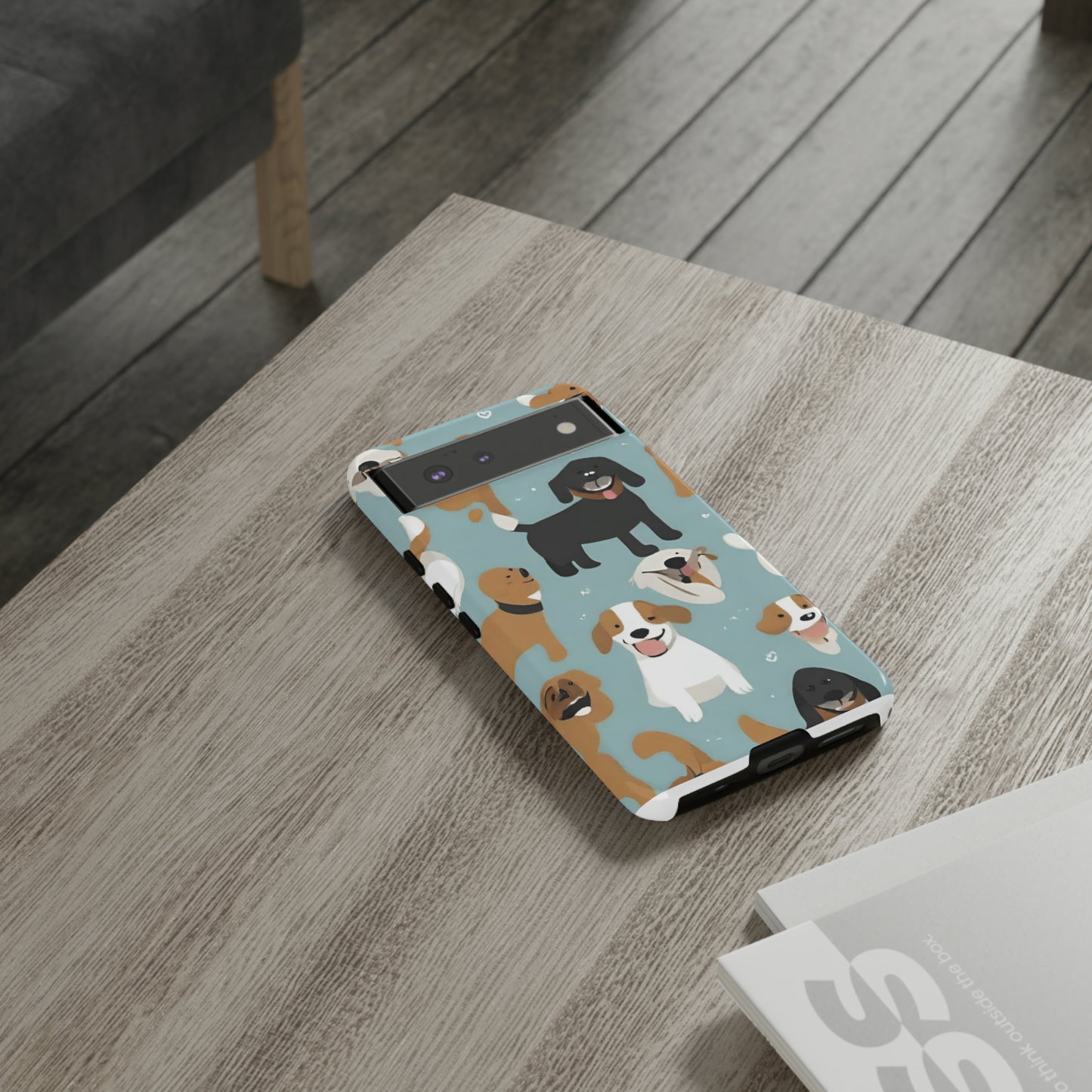 Sniffwagglendwalk™ Multi Dog Design Tough Phone Case. - Sniff Waggle And Walk