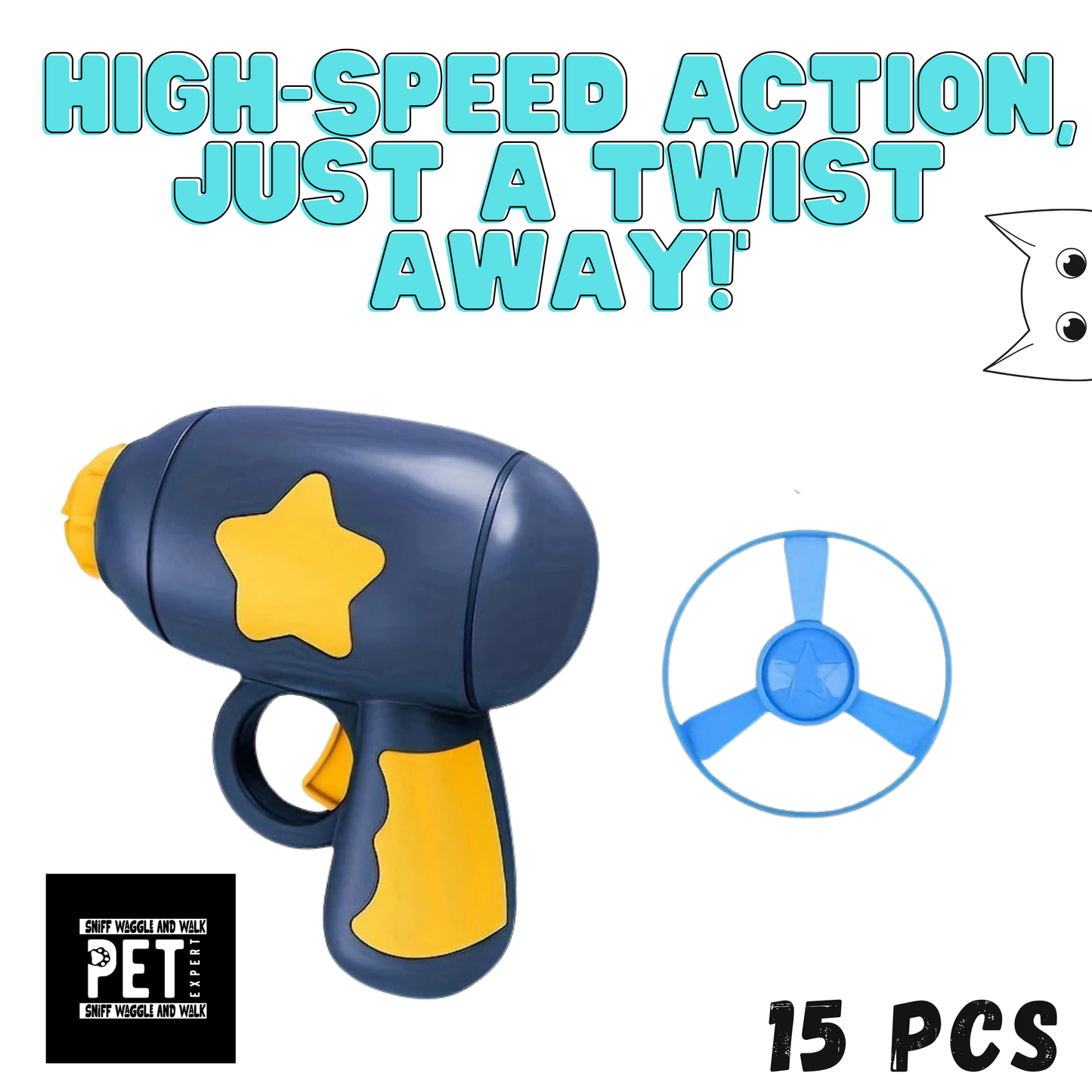 Interactive Toy Cat Launcher with Spinning Flying Discs – Fun, Safe Play for Cats & Pet Owners!-Sniffwaggleandwalk™