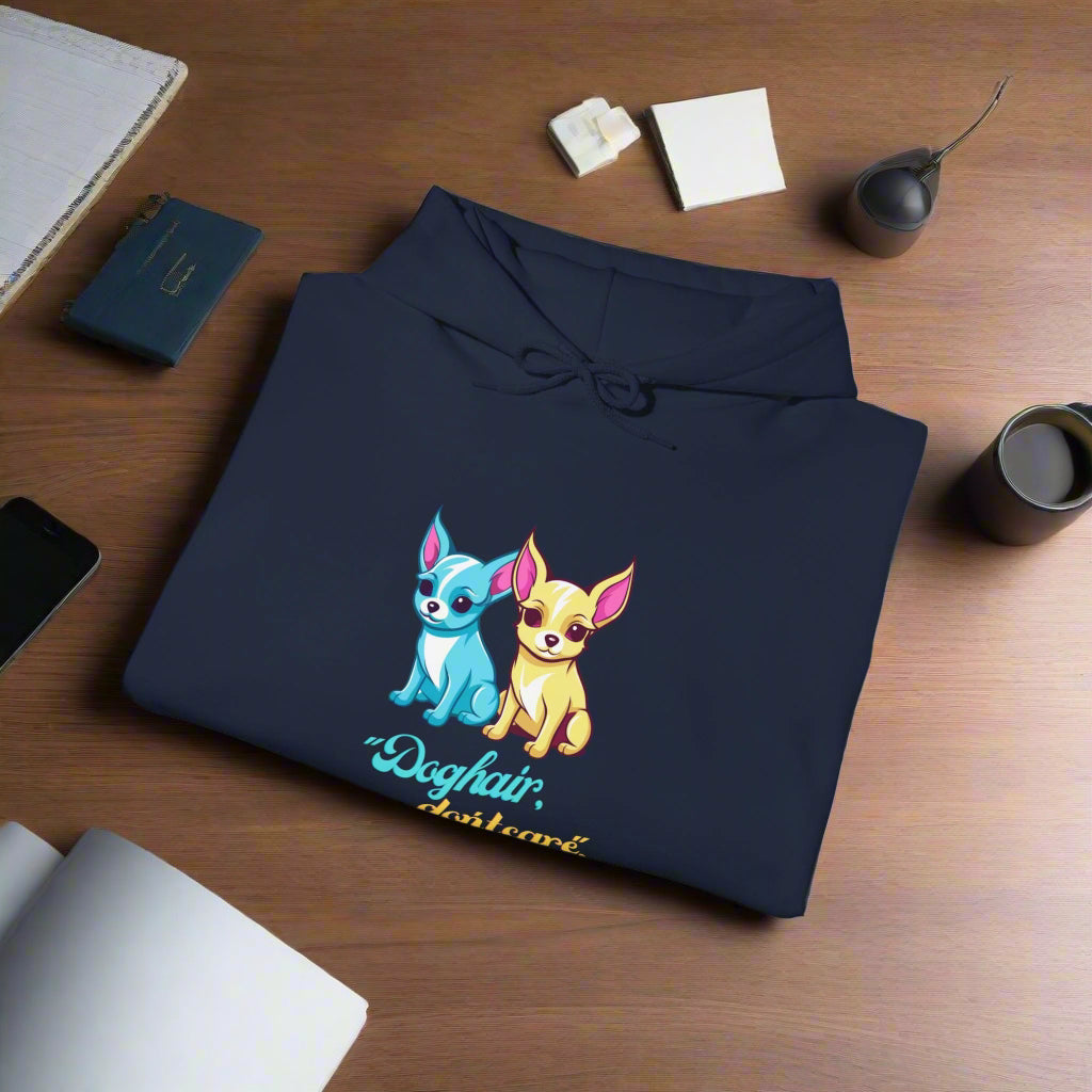 Unisex Heavy Blend⢠Dog Hair I dont care Hooded Sweatshirt - Sniff Waggle And Walk