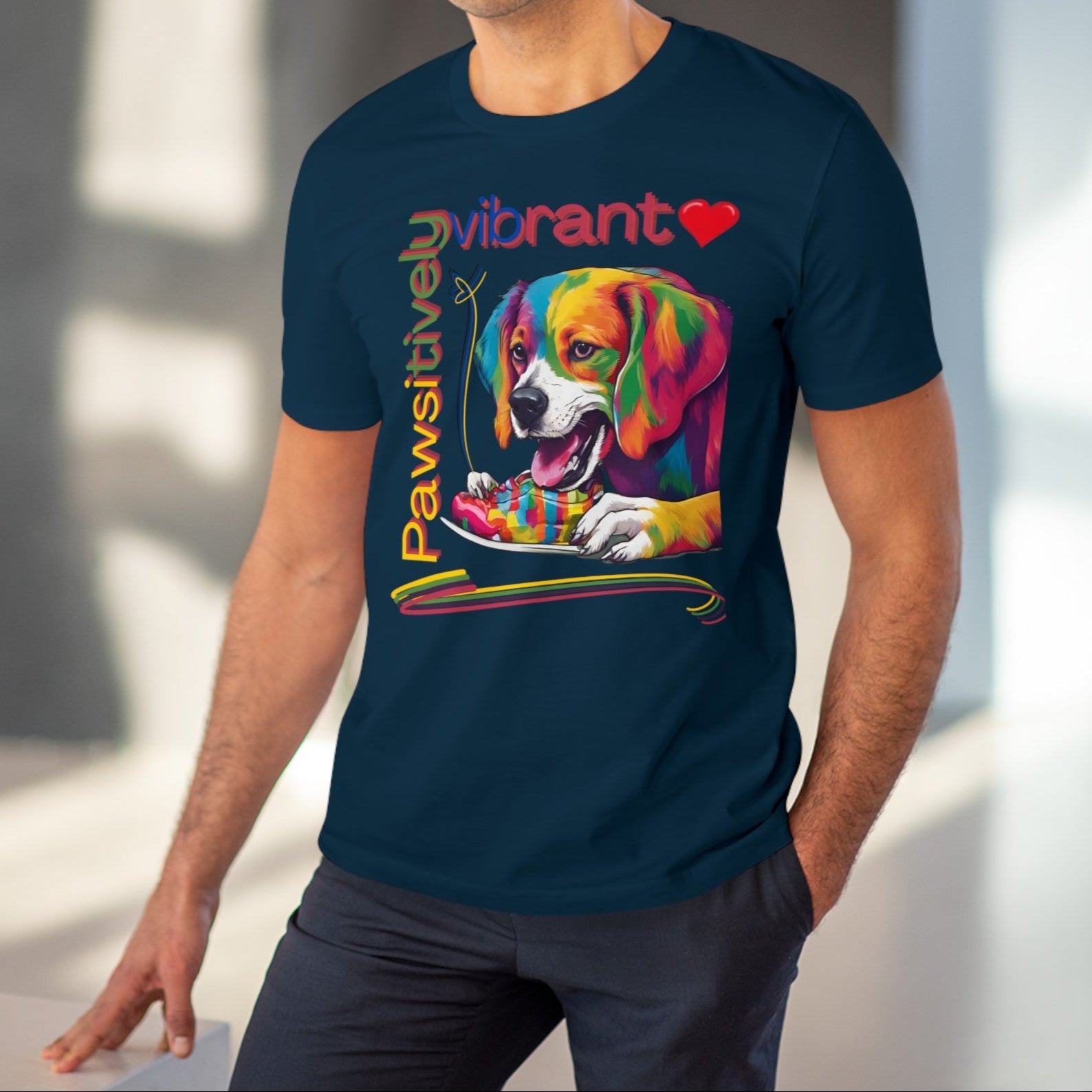 PAWSITIVELY VIBRANT Organic T-shirt - Unisex - Sniff Waggle And Walk