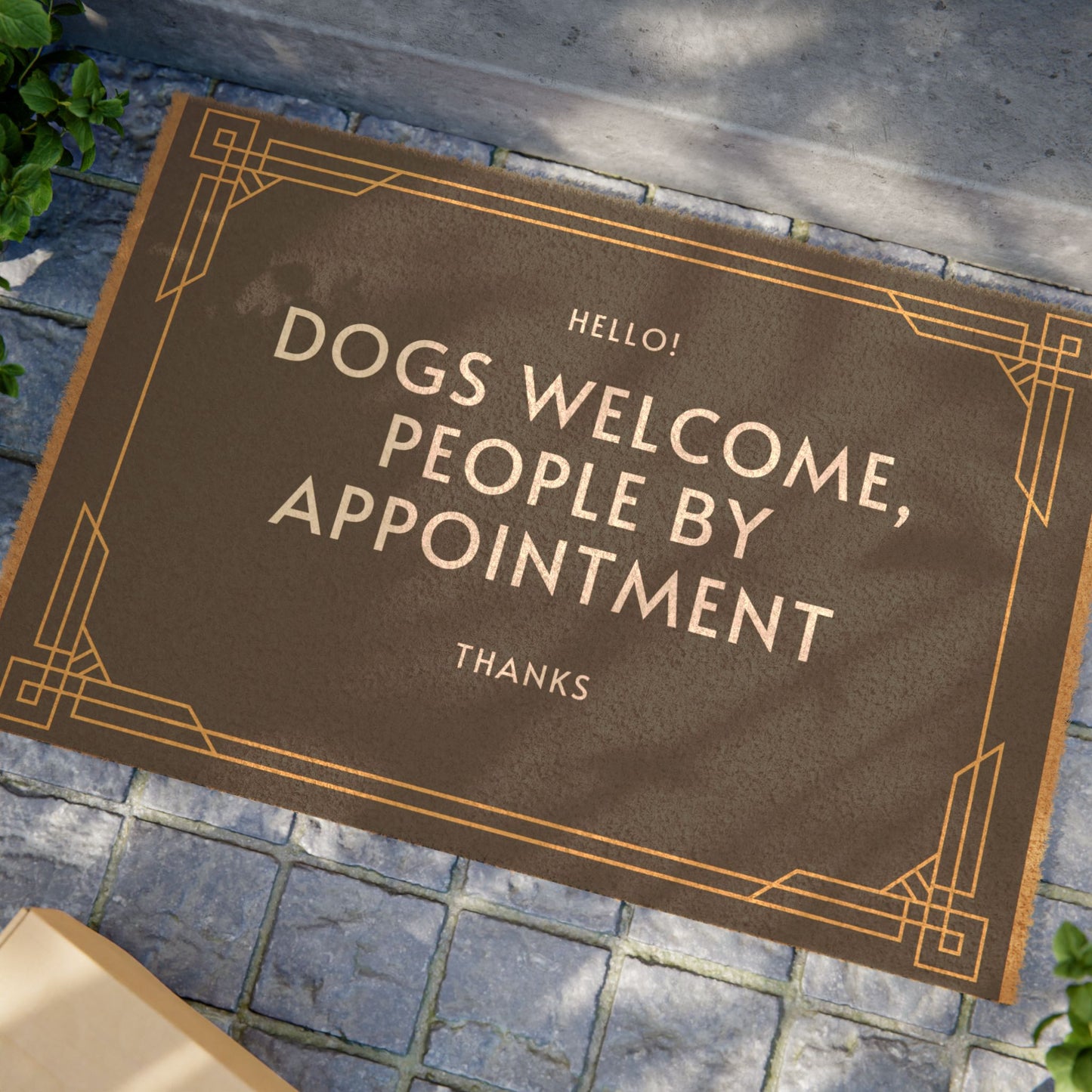 "DOGS WELCOME PEOPLE BY APPOINTMENT" ECO Friendly Doormat