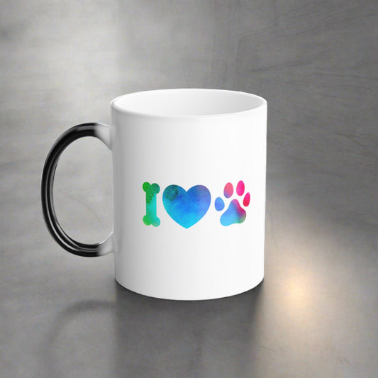 I Love Dogs, Color Morphing Mug, 11oz - Sniff Waggle And Walk