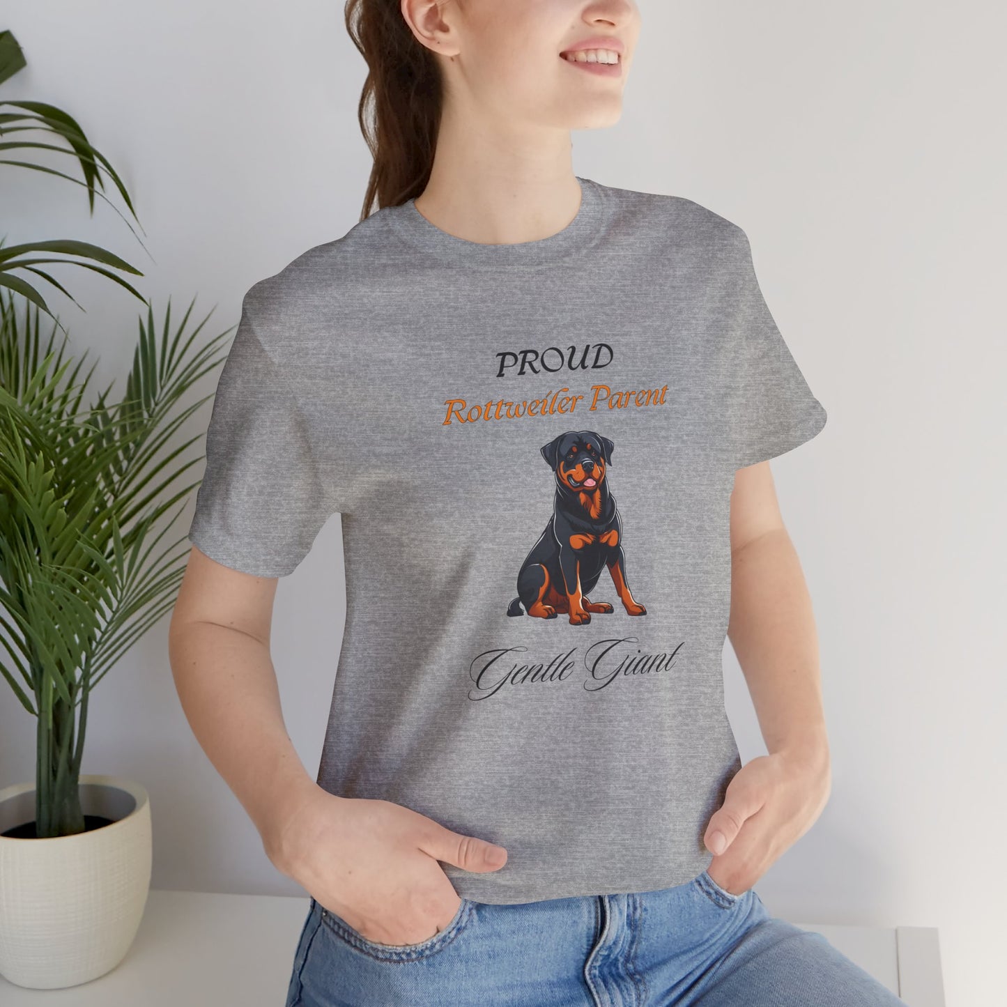 Proud Rottweiler Parent organic cotton t-shirt folded gift presentation