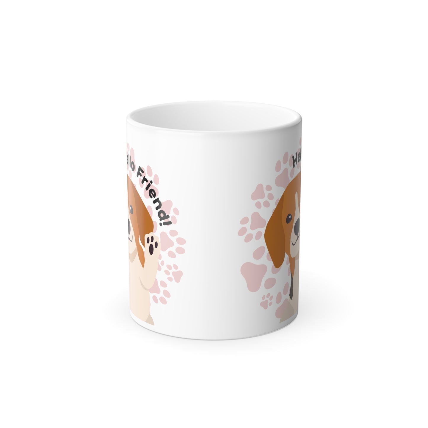 Hello Friend Color Morphing Mug, 11oz - Sniff Waggle And Walk