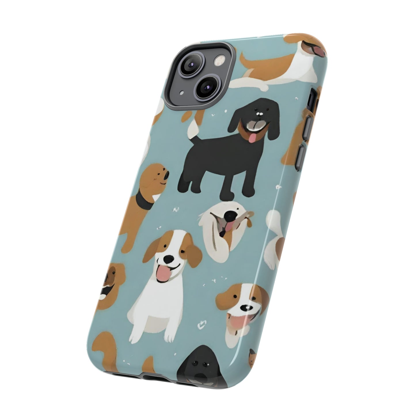 Sniffwagglendwalk™ Multi Dog Design Tough Phone Case. - Sniff Waggle And Walk