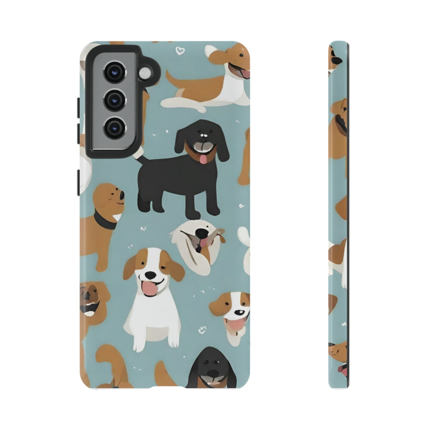 Sniffwagglendwalk™ Multi Dog Design Tough Phone Case. - Sniff Waggle And Walk