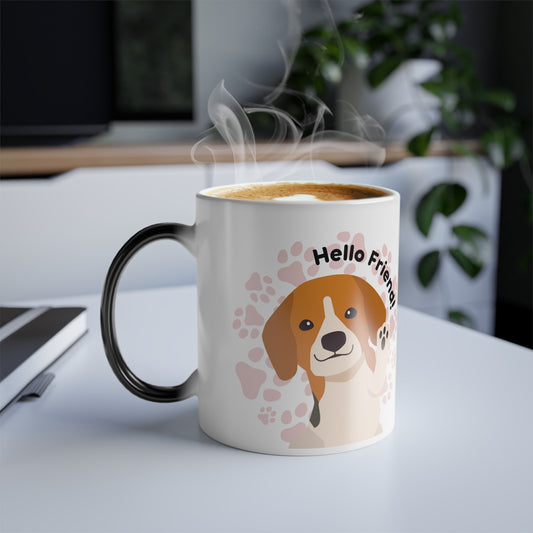 Hello Friend Color Morphing Mug, 11oz - Sniff Waggle And Walk