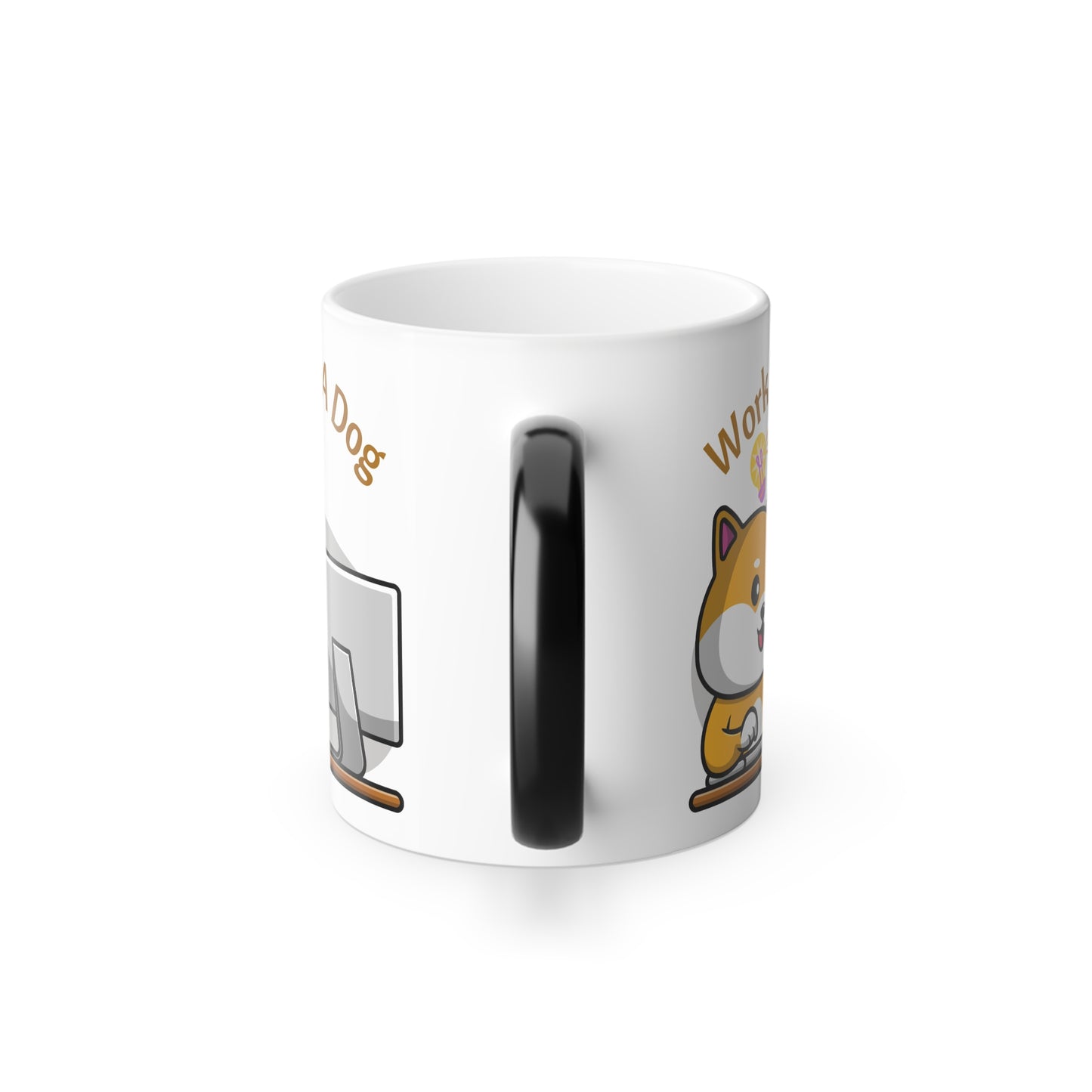 Work Like A Dog, Color Morphing Mug, 11oz - Sniff Waggle And Walk