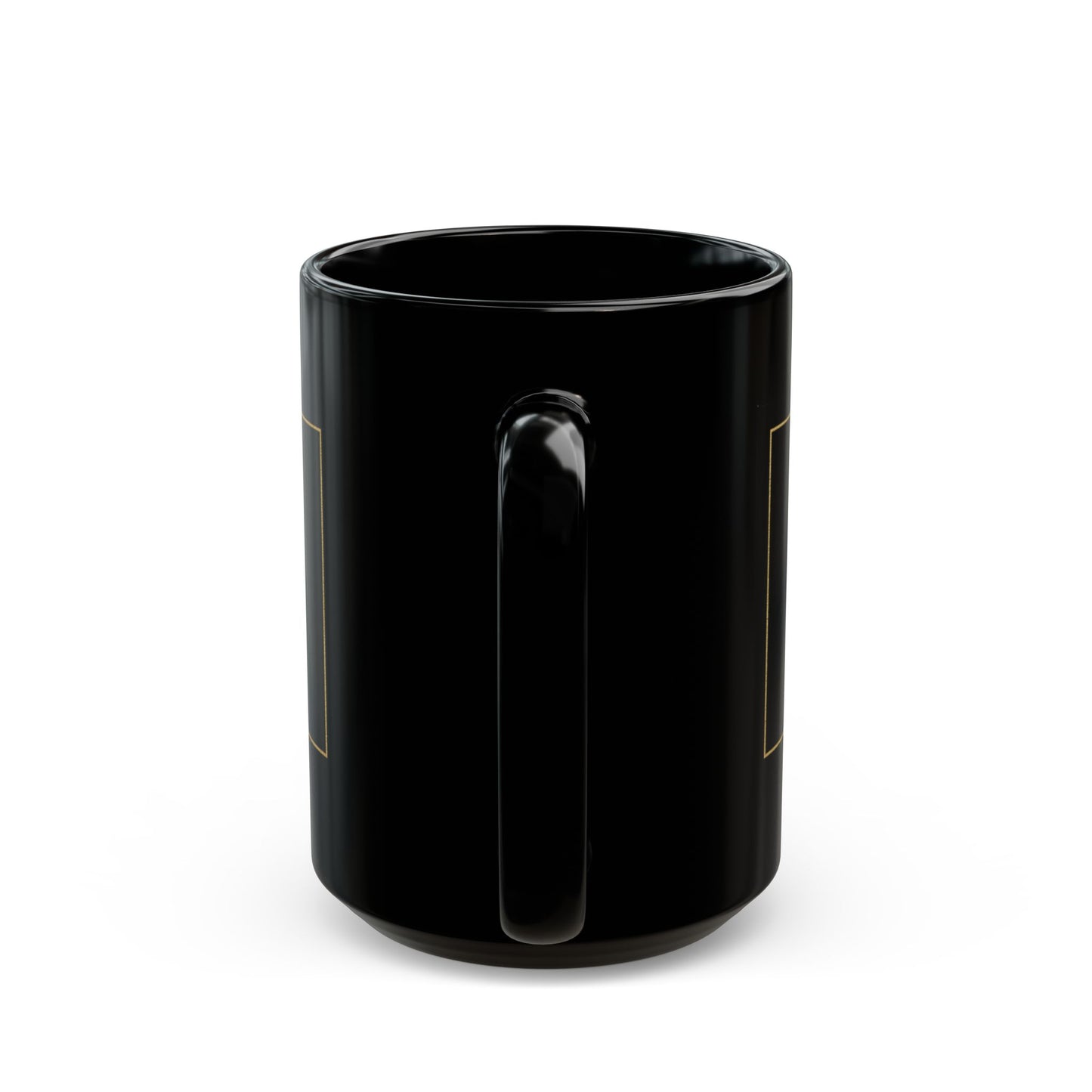 Black Ceramic Mug — Elegant Gold-Line Dog Portrait Coffee Cup (11oz/15oz)