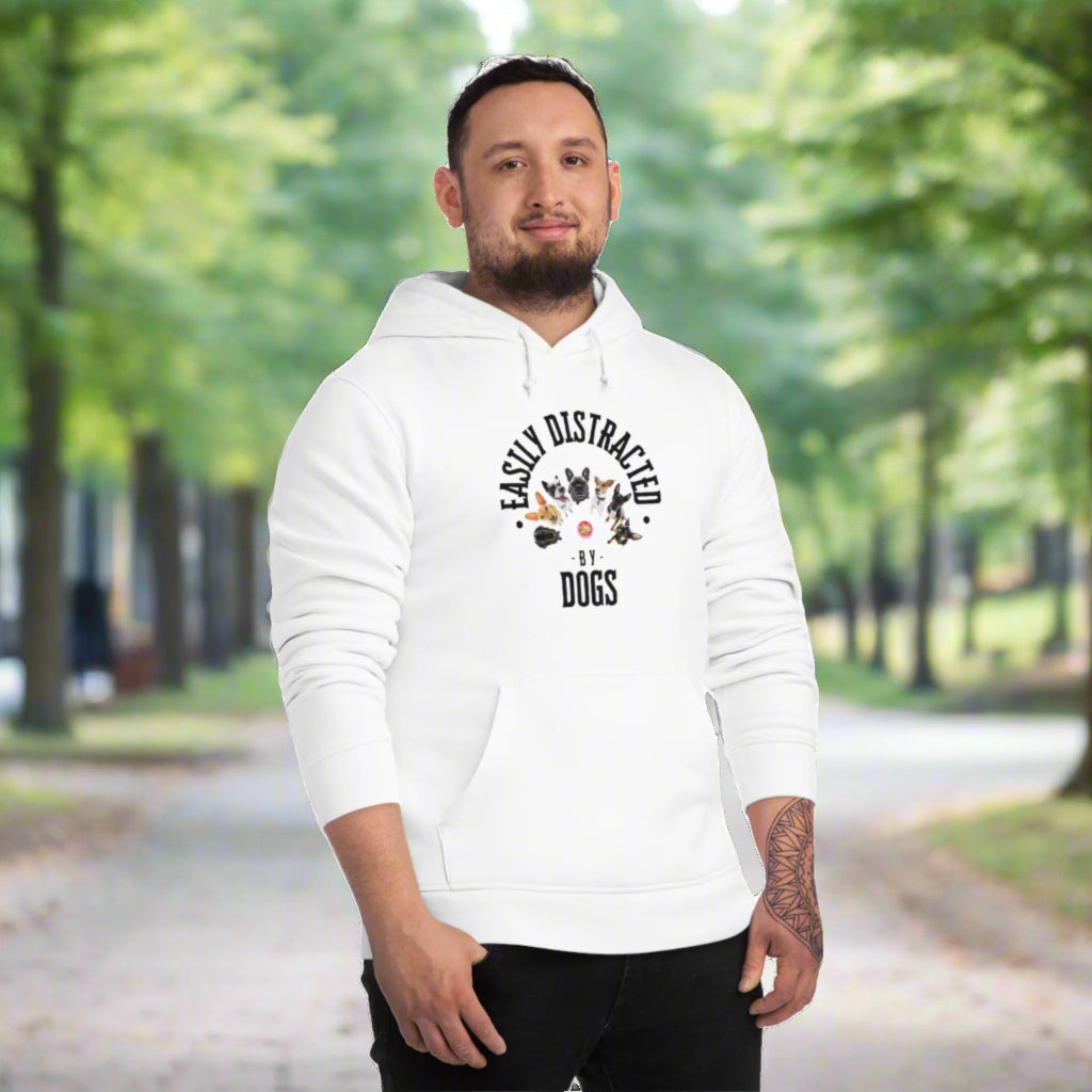 EASILY DISTRACTED BY DOGS Unisex Drummer Hoodie - Sniff Waggle And Walk