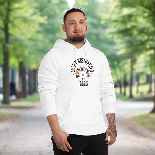 EASILY DISTRACTED BY DOGS Unisex Drummer Hoodie - Sniff Waggle And Walk