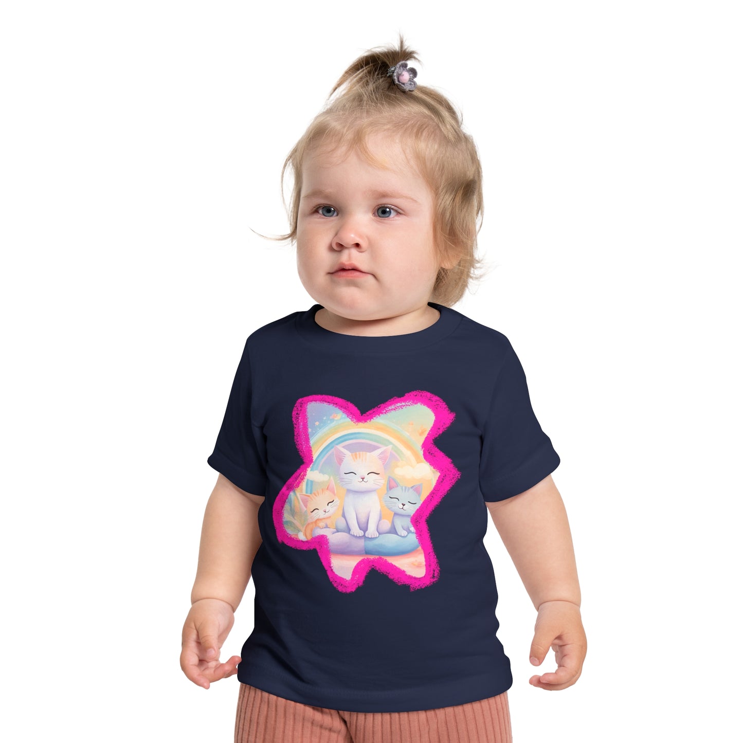 🐱 Adorable Cats & Rainbows Baby T-Shirt – Soft, Stylish & Durable! 🌈-Sniffwaggleandwalk™