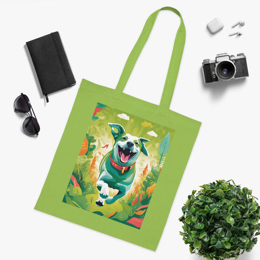 SniffWaggleNWalk™ dog art tote bag flat lay showing all six colour options