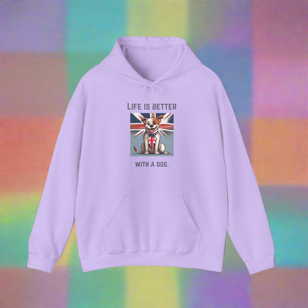 Unisex Blend™ "Life is better with a dog." Hooded Sweatshirt - Sniff Waggle And Walk