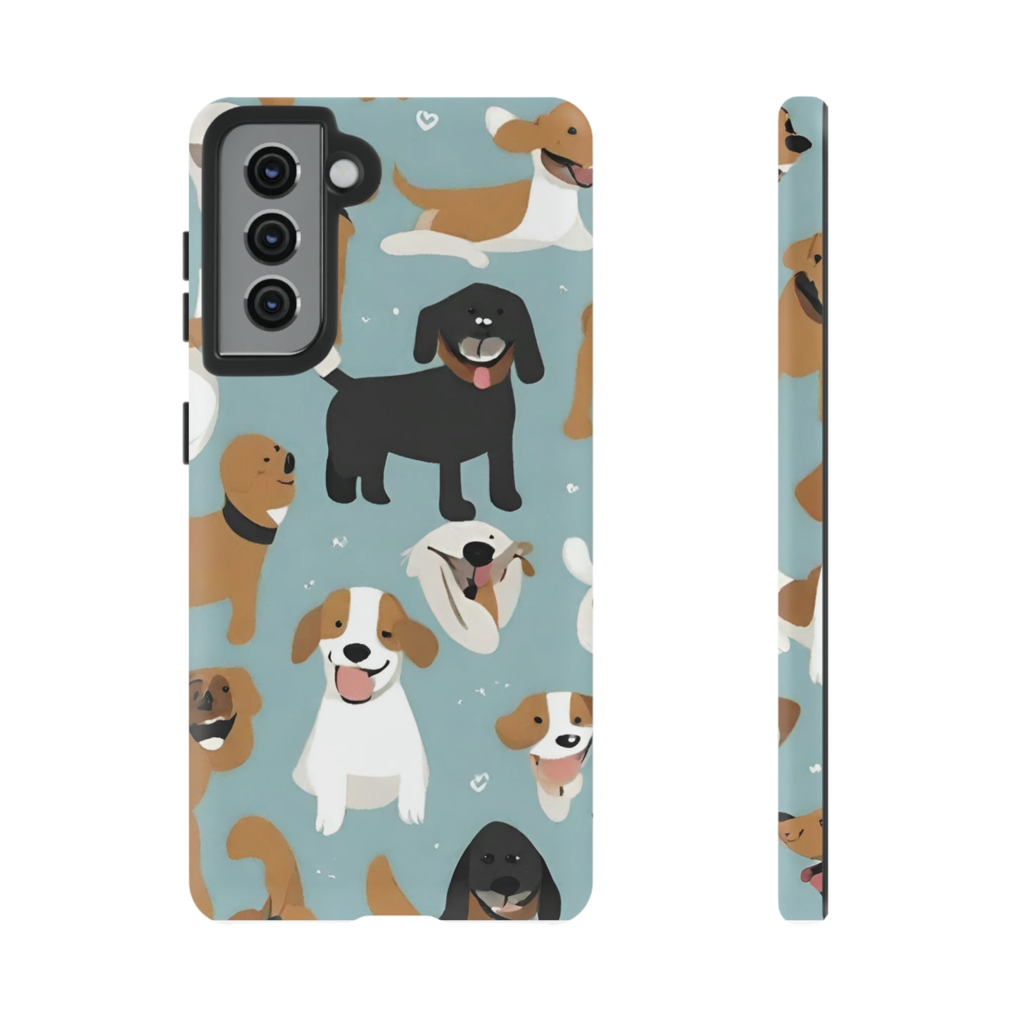 Sniffwagglendwalk™ Multi Dog Design Tough Phone Case. - Sniff Waggle And Walk