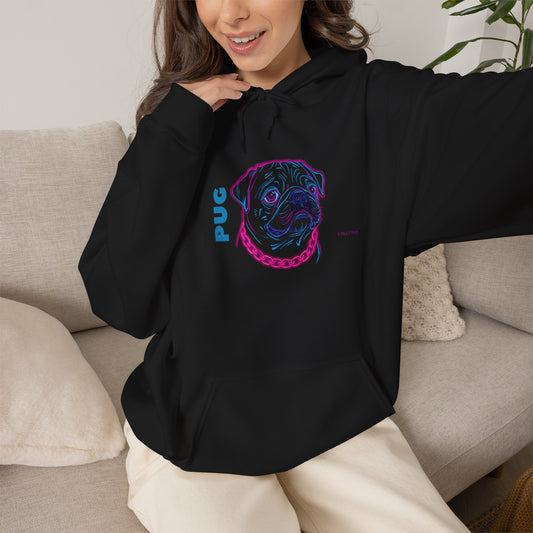 Pug Streetwear Hoodie — Neon Pug Unisex Pullover