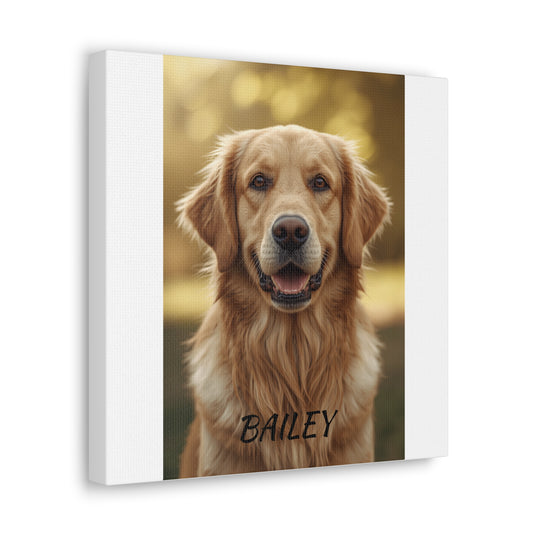 Personalized Dog Photo Canvas Print — Custom Pet Wall Art (12" x 12")