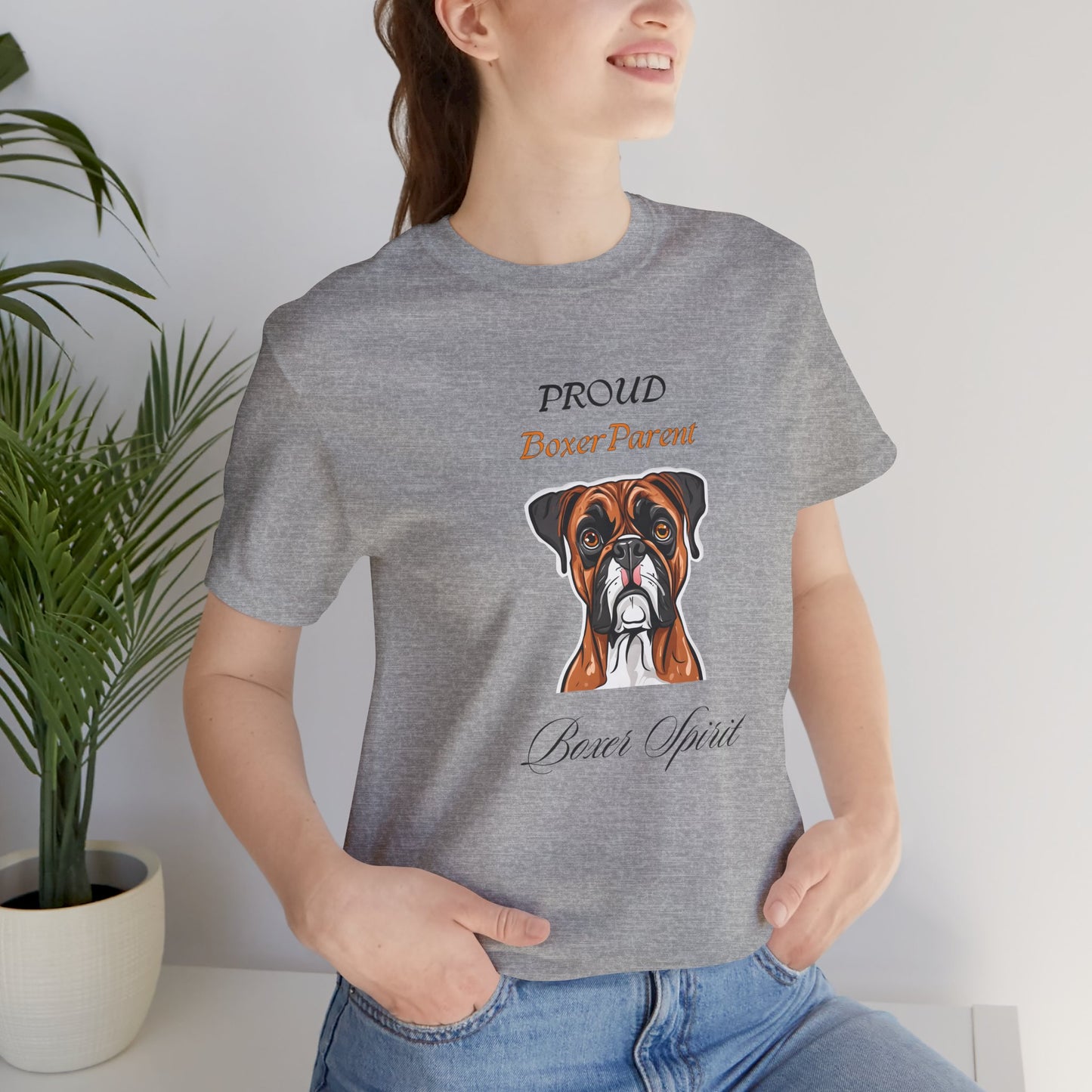 Proud Boxer Parent t-shirt close-up of the double-needle hem stitching
