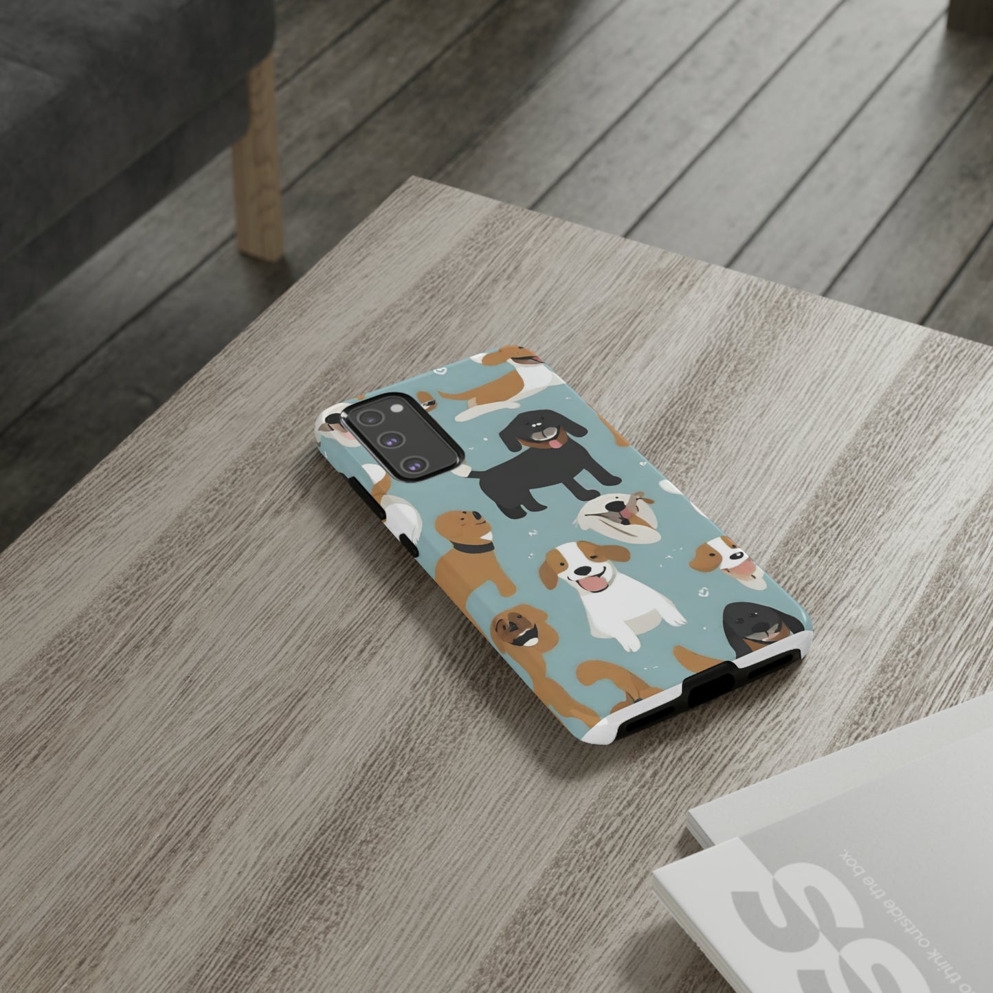 Sniffwagglendwalk™ Multi Dog Design Tough Phone Case. - Sniff Waggle And Walk