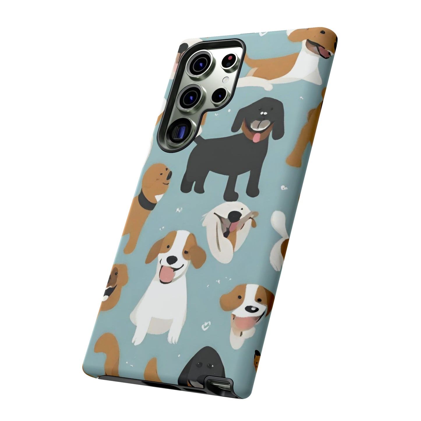 Sniffwagglendwalk™ Multi Dog Design Tough Phone Case. - Sniff Waggle And Walk