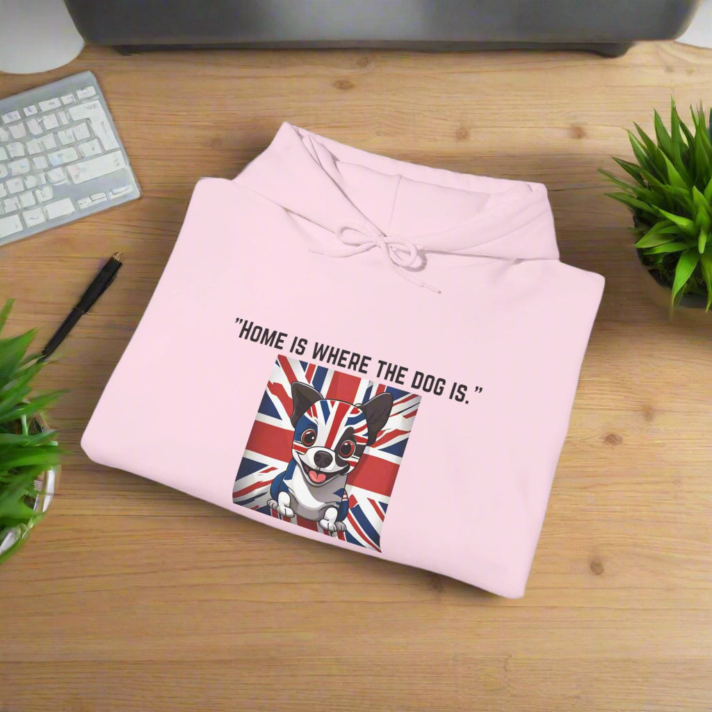 Unisex Blendβ’"Home is where the dog is." Hooded Sweatshirt - Sniff Waggle And Walk