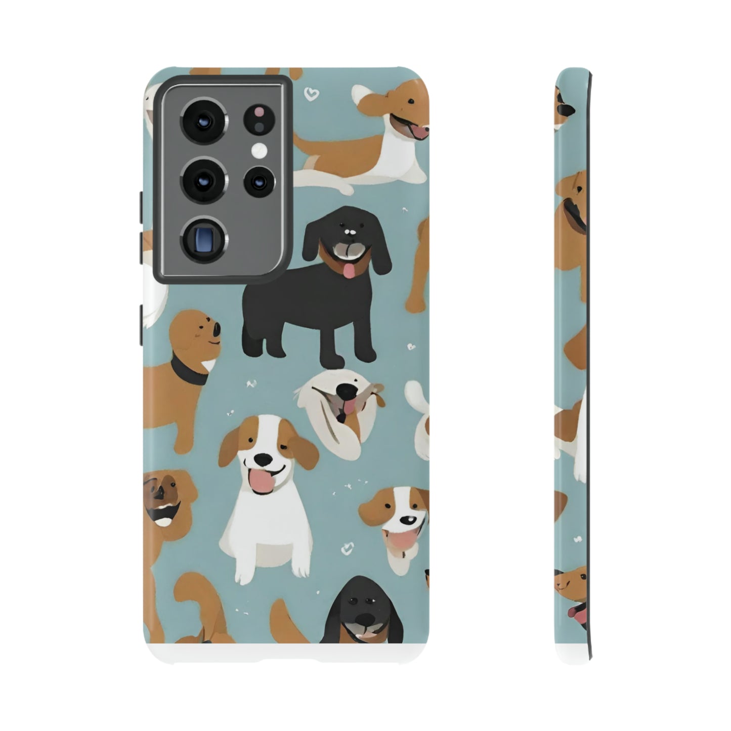 Sniffwagglendwalk™ Multi Dog Design Tough Phone Case. - Sniff Waggle And Walk