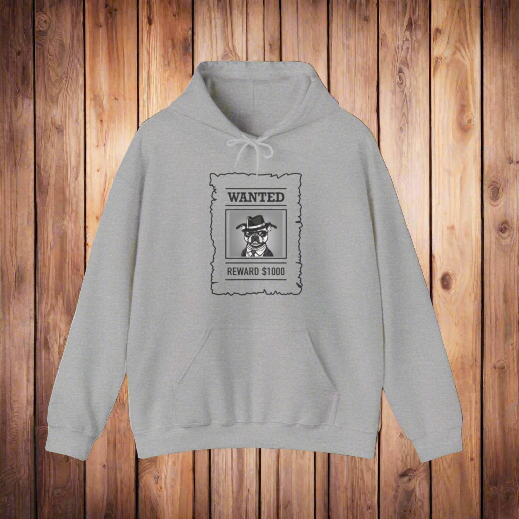Unisex=Blend™ "Wanted" Hooded Sweatshirt - Sniff Waggle And Walk