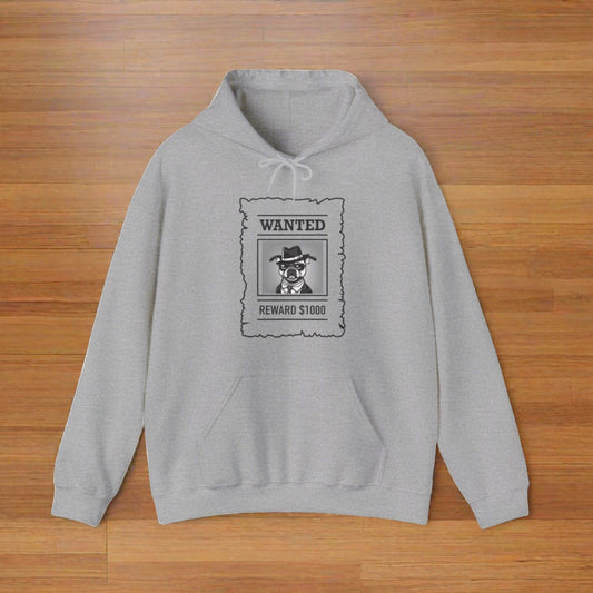 Unisex=Blend™ "Wanted" Hooded Sweatshirt - Sniff Waggle And Walk