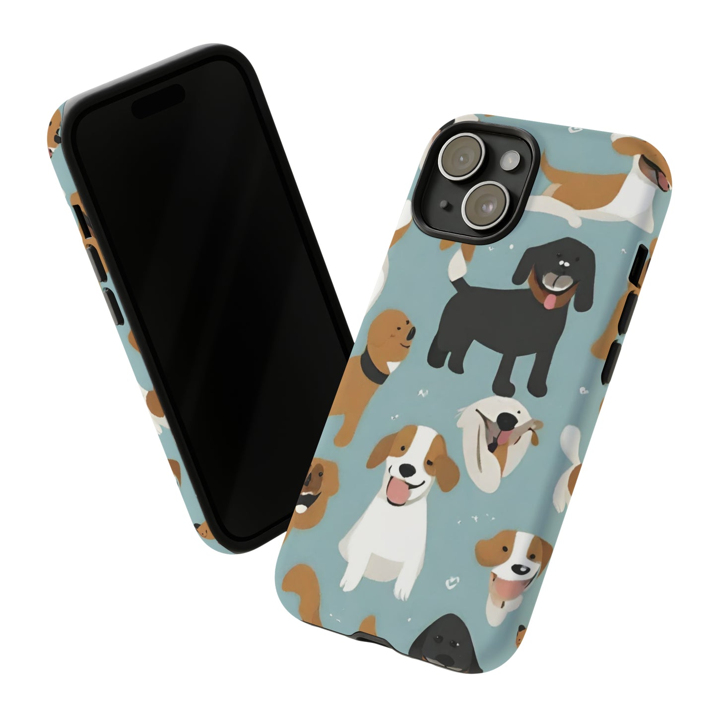 Sniffwagglendwalk™ Multi Dog Design Tough Phone Case. - Sniff Waggle And Walk